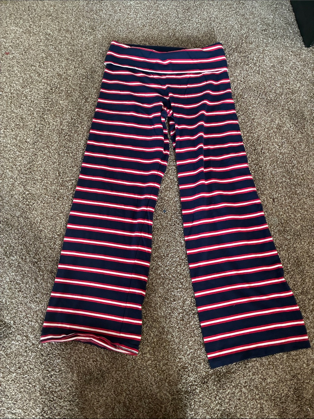 Woman’s Navy and Red Striped Flair Pants